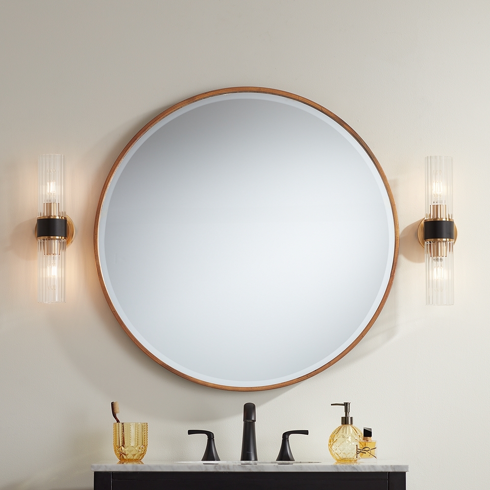 Bath Kit: Possini Euro Idyll Wall Sconces w/Uttermost Mayfair Wall Mirror - Image 0