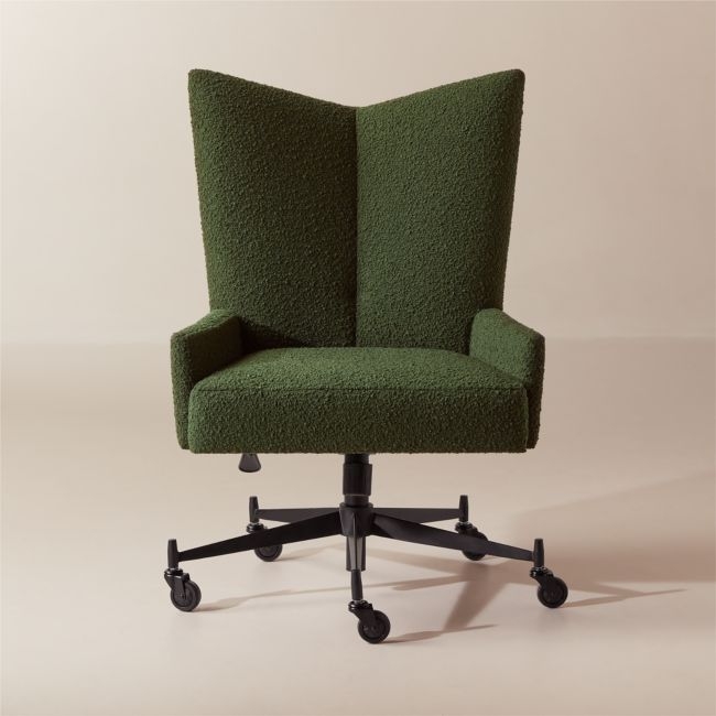 Bowtie Green Boucle Office Chair Model 3002 by Paul McCobb - Image 0