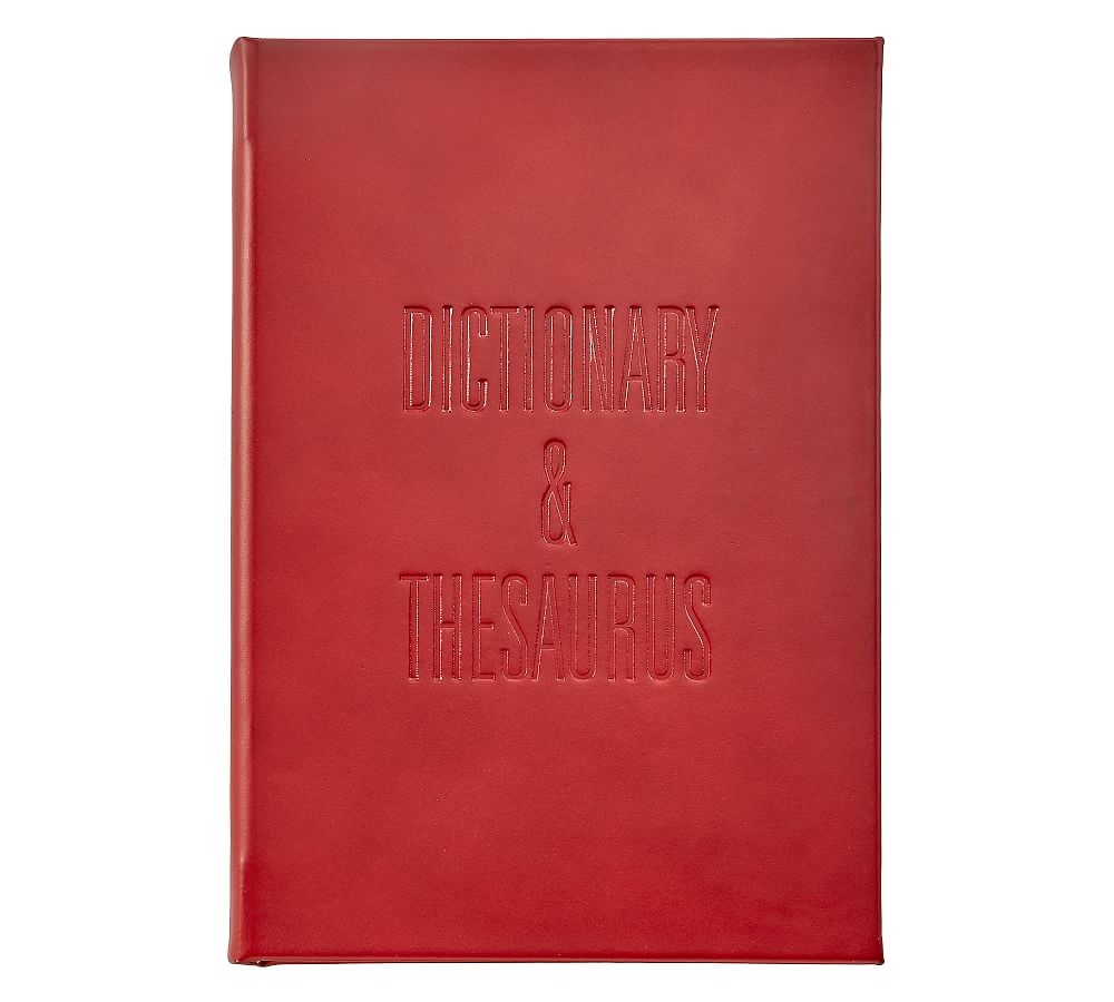 Leather Dictionary and Thesaurus, Red - Image 0