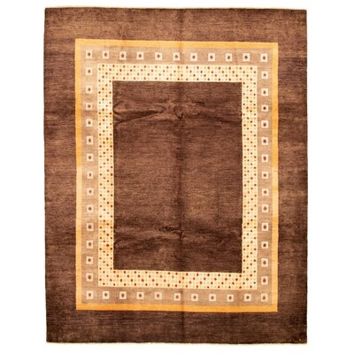 One-of-a-Kind Hand-Knotted New Age 8' x 10'3" Wool Area Rug in Dark Brown - Image 0