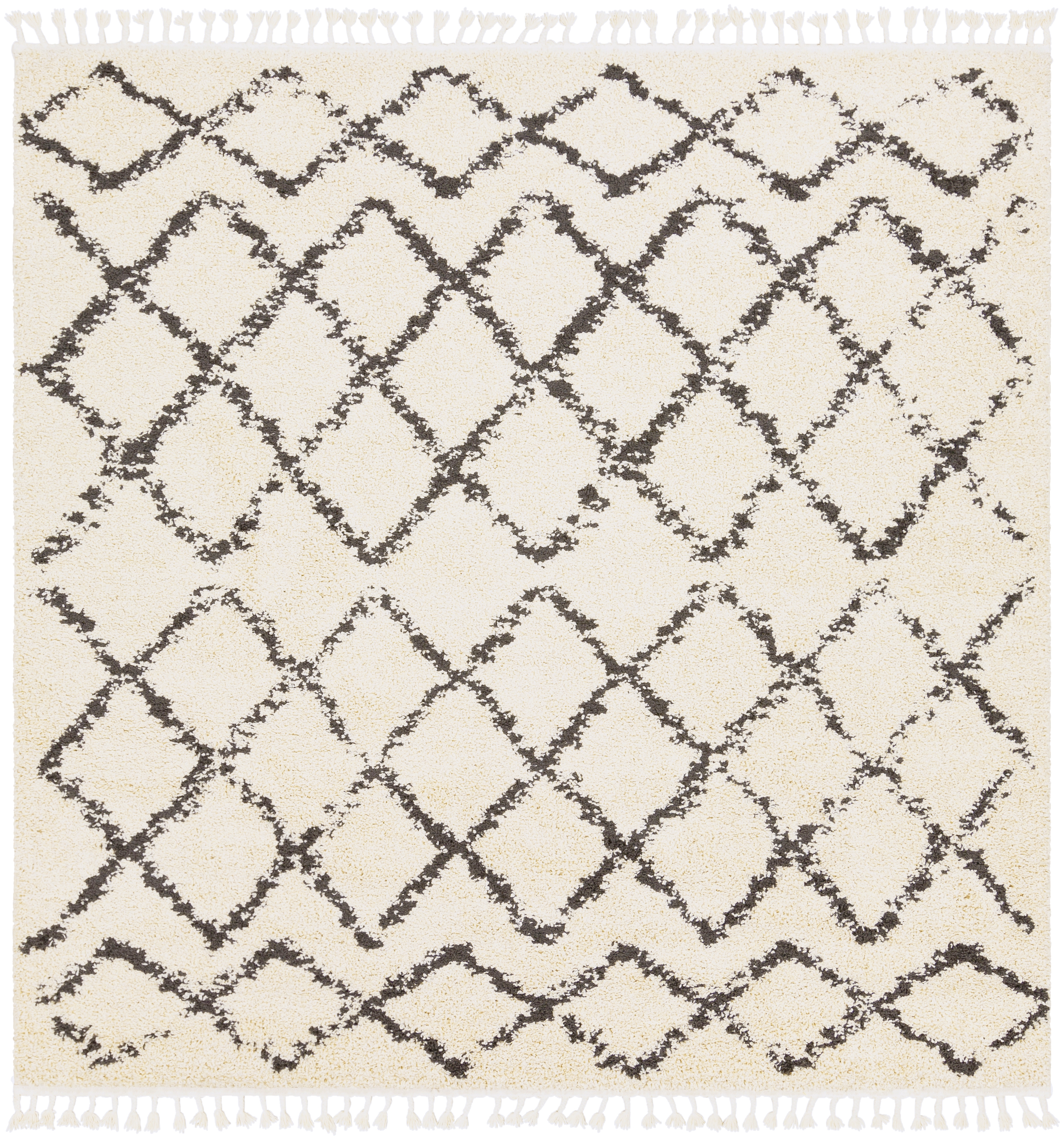 Berber Shag Beige Indoor 7'10" x 7'10" Machine Woven Rug - Image 0