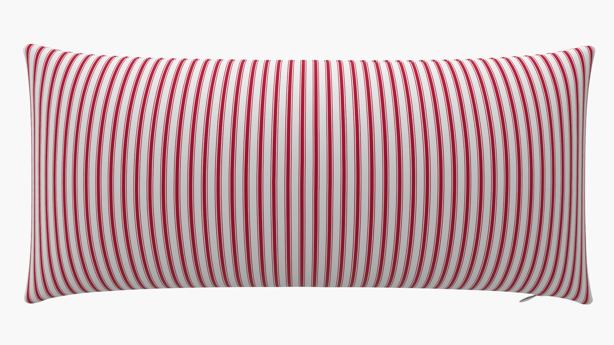 Throw Pillow 14" x 30", Red Classic Ticking Stripe, 14" x 30" - Image 0