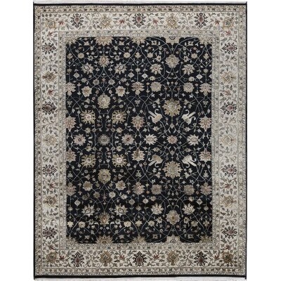 One-of-a-Kind Hand-Knotted Black/Beige 9'1" x 12'2" Area Rug - Image 0