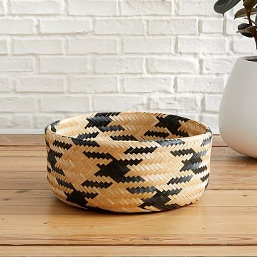 Chevron Woven Baskets, Small, Natural + Black - Image 2