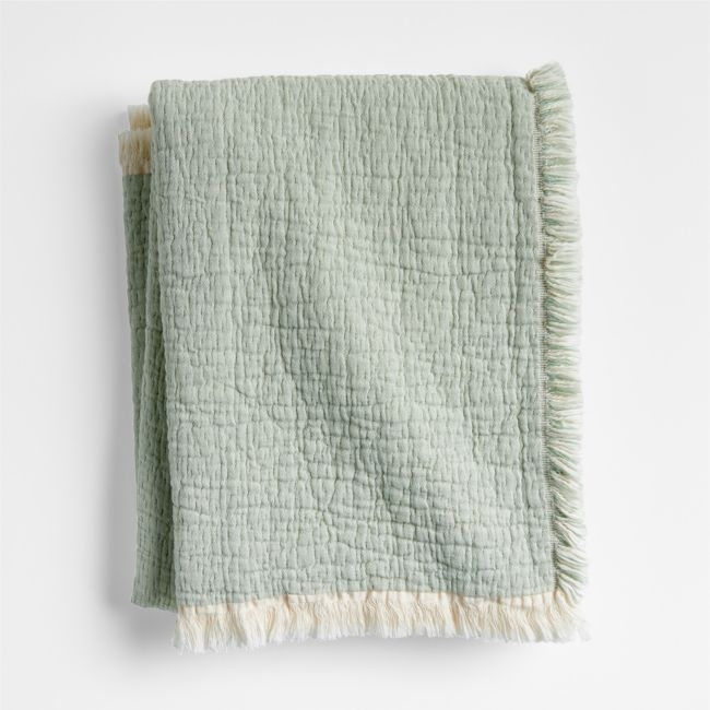 Supersoft Organic Cotton Gauze Verte Green Kids Blanket - Image 0