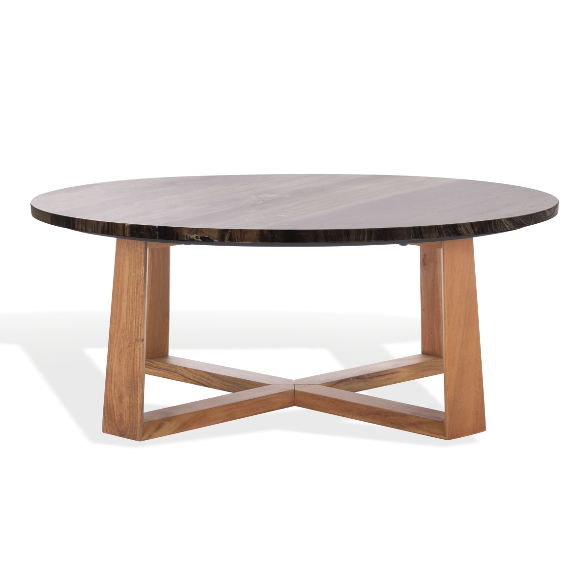 Trenton Marble Top Coffee Table - Brown/Natural - Image 0