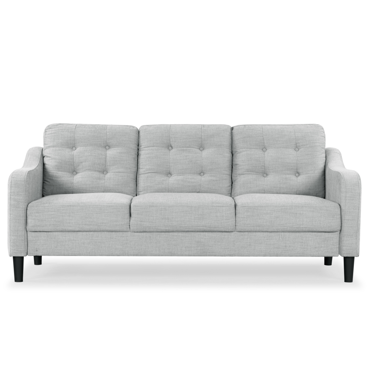 Nathaniel Tufted 3 Seater Sofa - Light Grey - Image 0