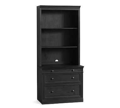 Livingston Bookcase with 2-Drawer Lateral File Cabinet, Dusty Charcoal, 35"L x 81"H - Image 0
