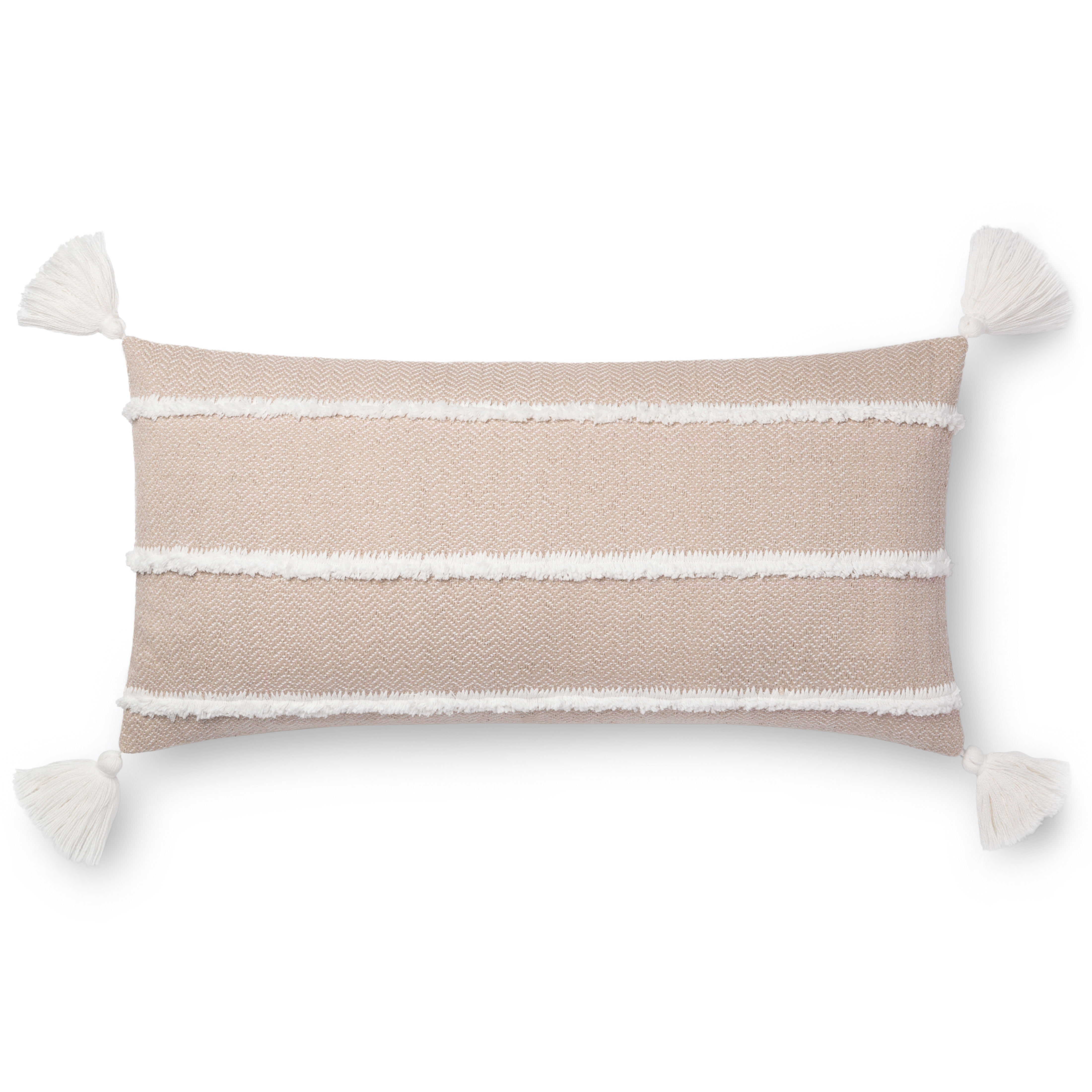 Magnolia Home by Joanna Gaines x Loloi Pillows P1091 Beige 12" x 27" Cover Only - Image 0