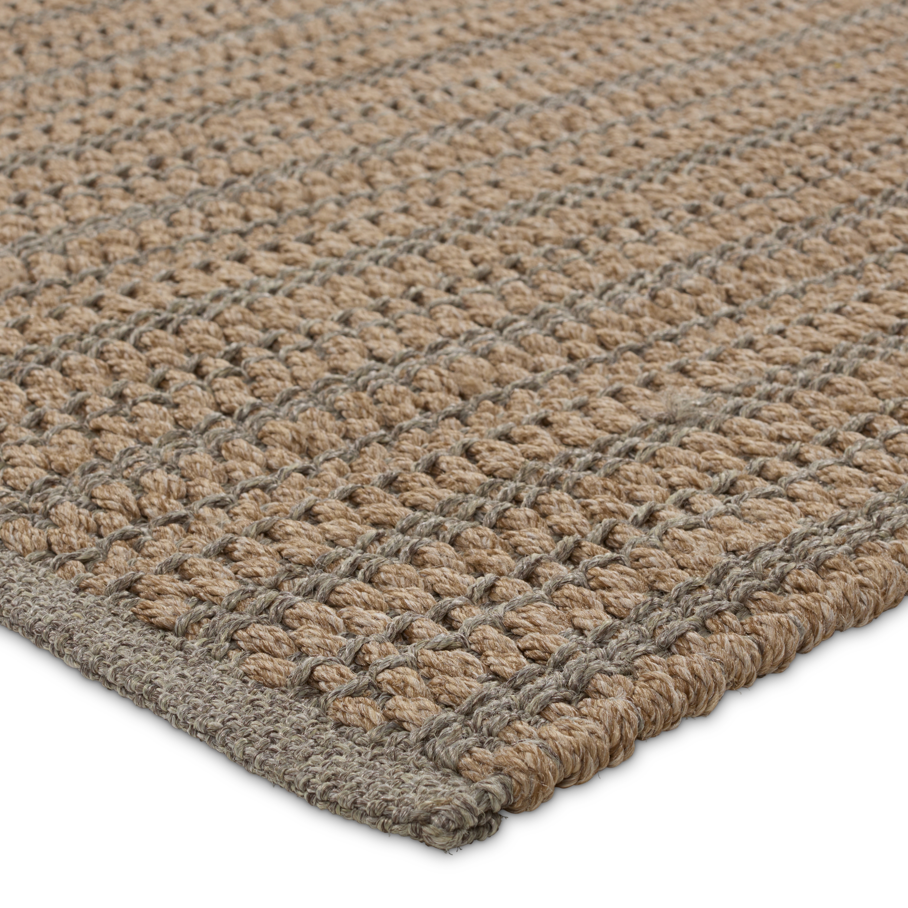 Elmas Handmade Indoor/Outdoor Striped Tan/Gray Area Rug (4'X6') - Image 1