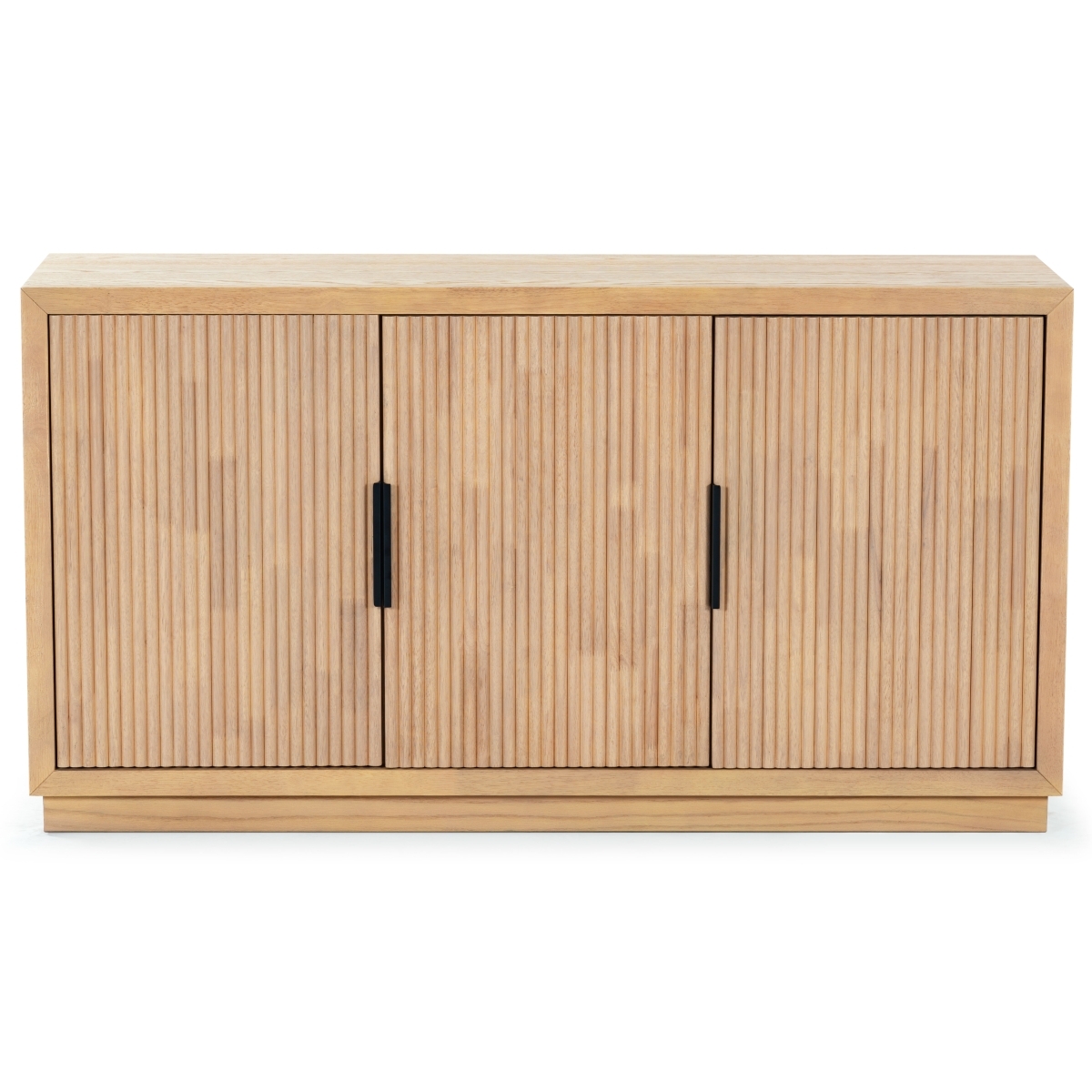 Shelbie 3 Door Reeded Sideboard - Oak/Black - Image 0