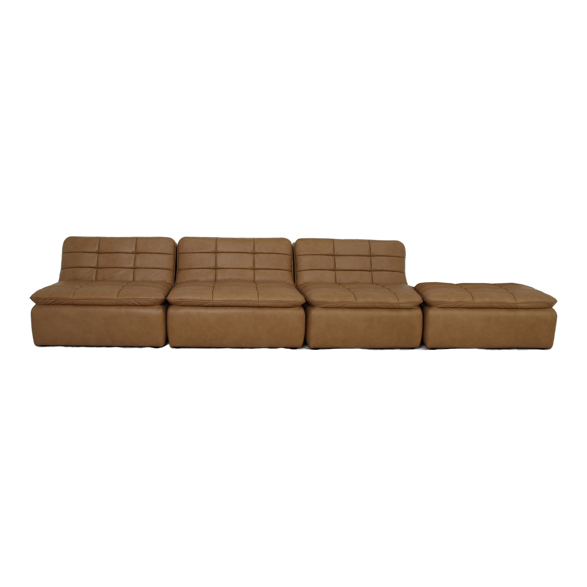 Lino Lounge Modular Sectional Tan Leather - Image 0