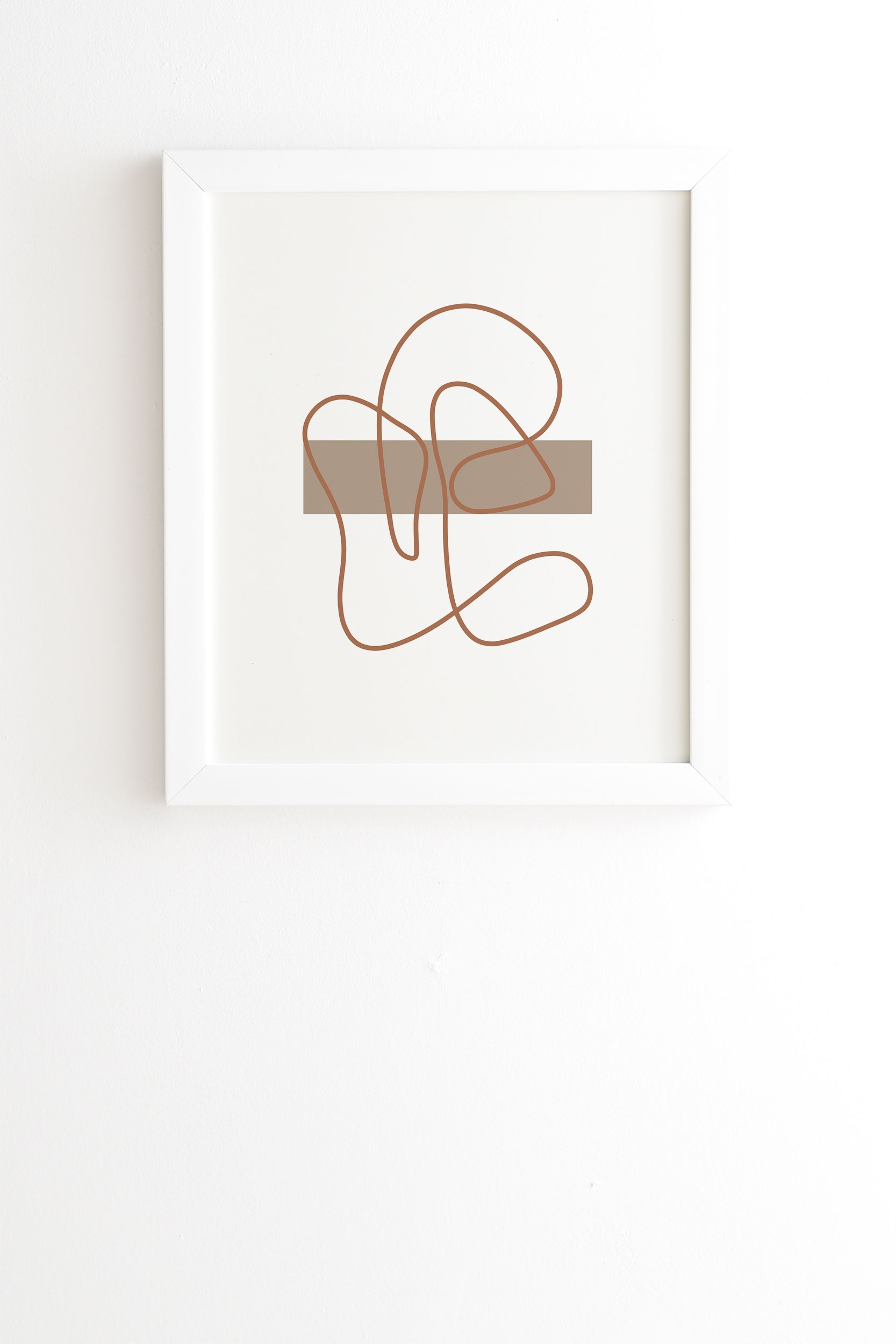 Abstract Line Neutral by Mambo Art Studio - Framed Wall Art Basic White 12" x 12" - Image 0