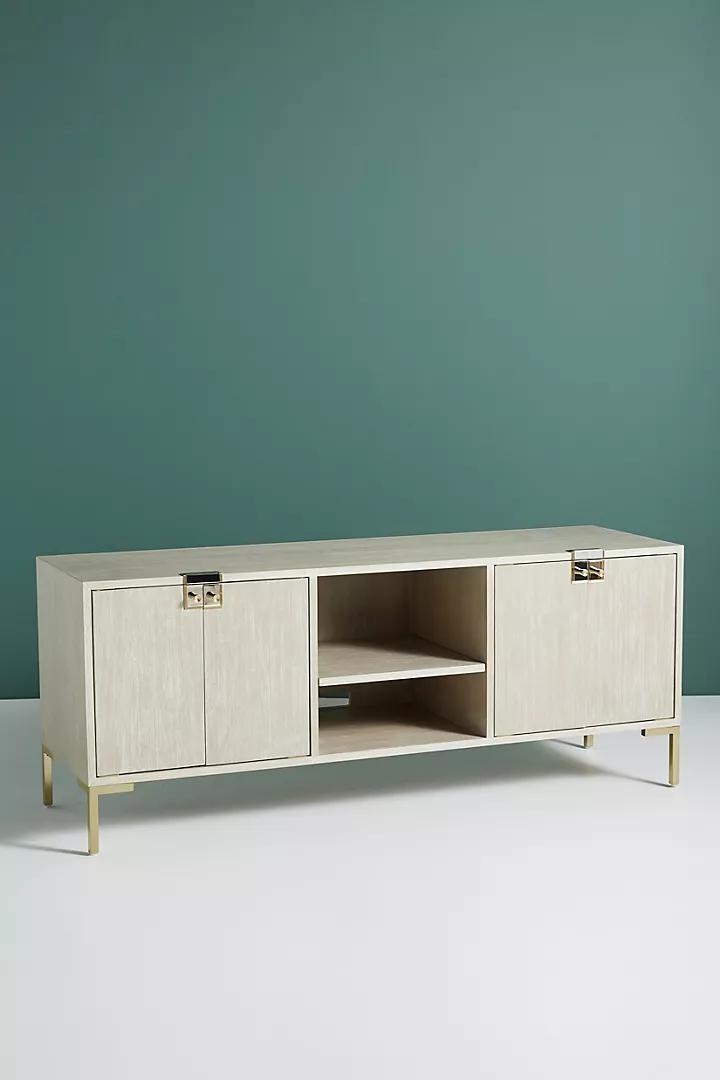Ingram Media Console By Anthropologie in Grey - Image 1