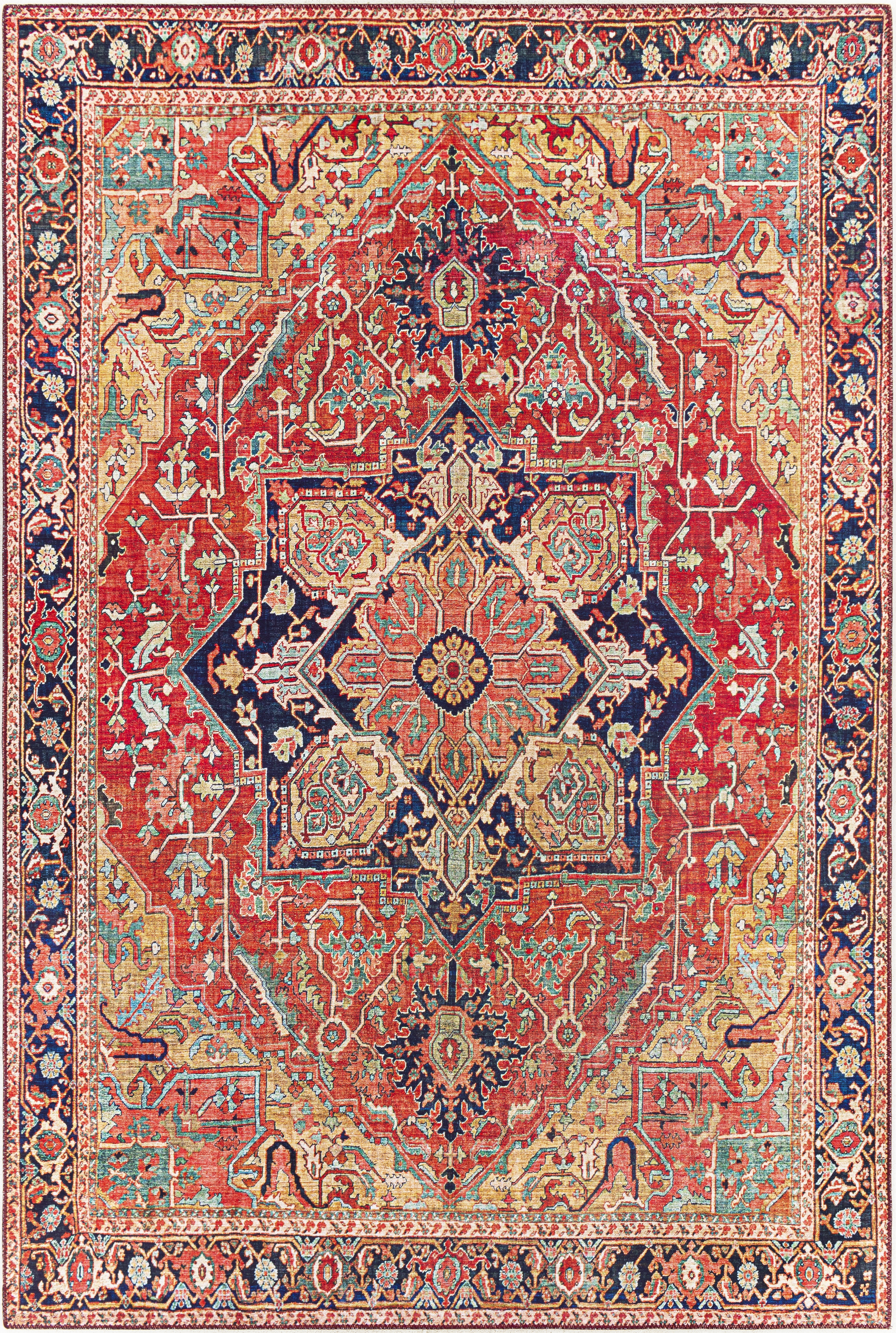 Iris Red Indoor 3'6" x 5'6" Machine Woven Rug - Image 0