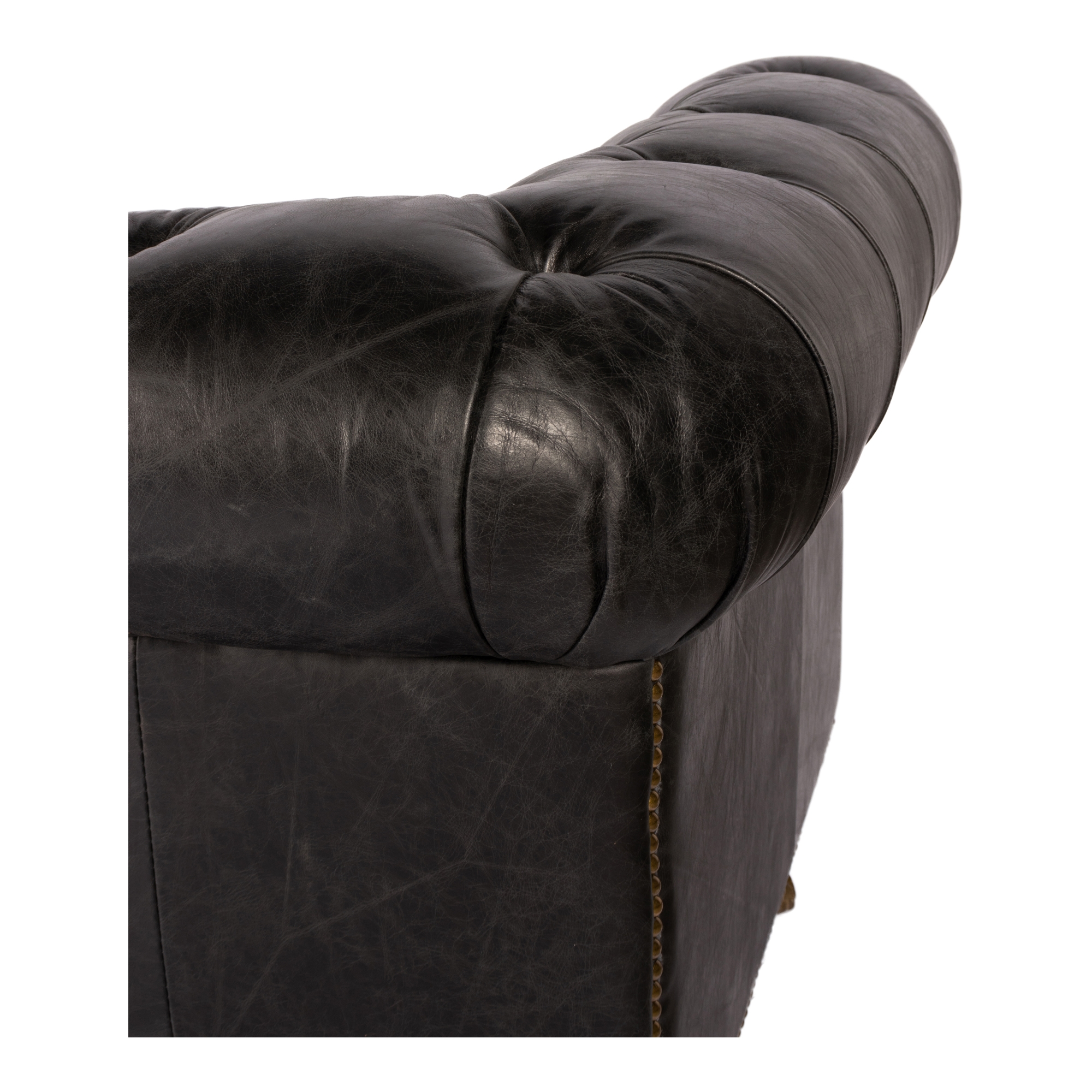 Birmingham Sofa Black Leather - Image 9