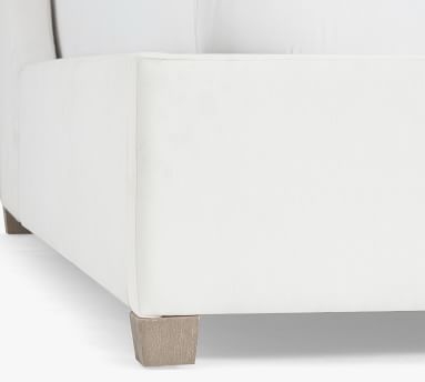 York Slope Wing Upholstered Platform Bed, King, Performance Heathered Basketweave Alabaster White - Image 1