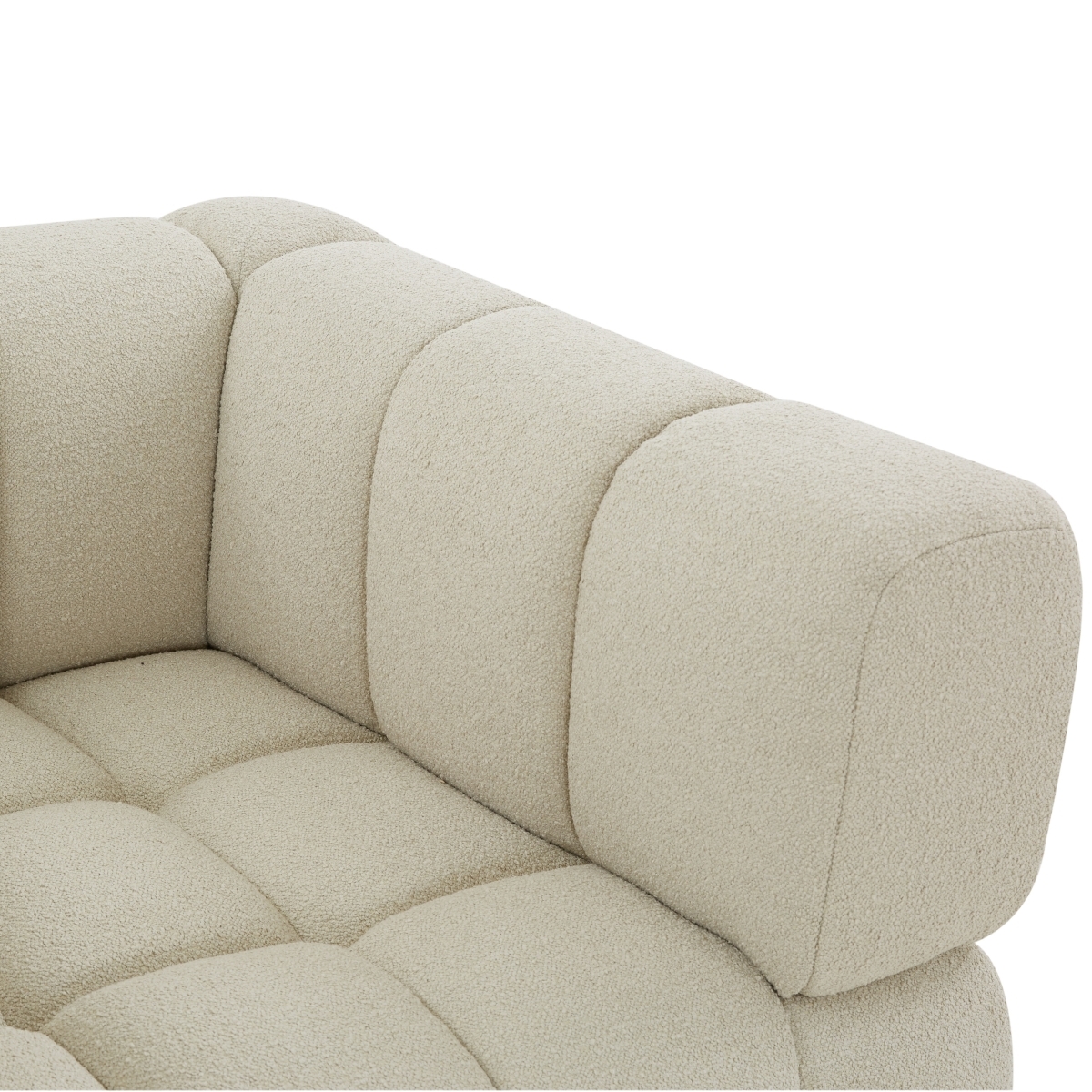 Calyna Boucle Accent Chair - Light Grey - Image 2