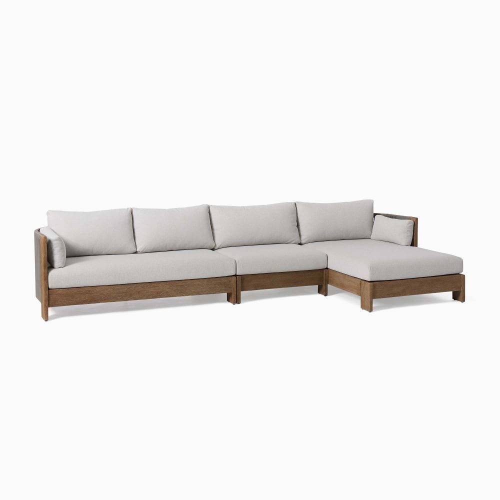 Porto Outdoor 134 in 2-Piece Chaise Sectional, Driftwood - Image 0