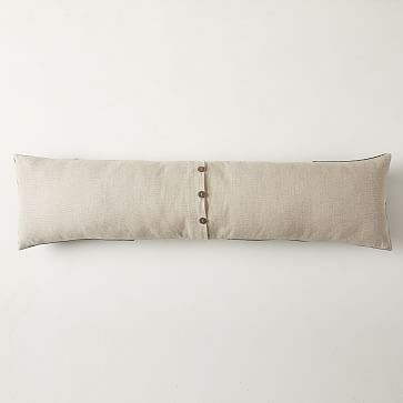 Cotton Linen & Velvet Corners Pillow Cover, 12"x46", Black - Image 3