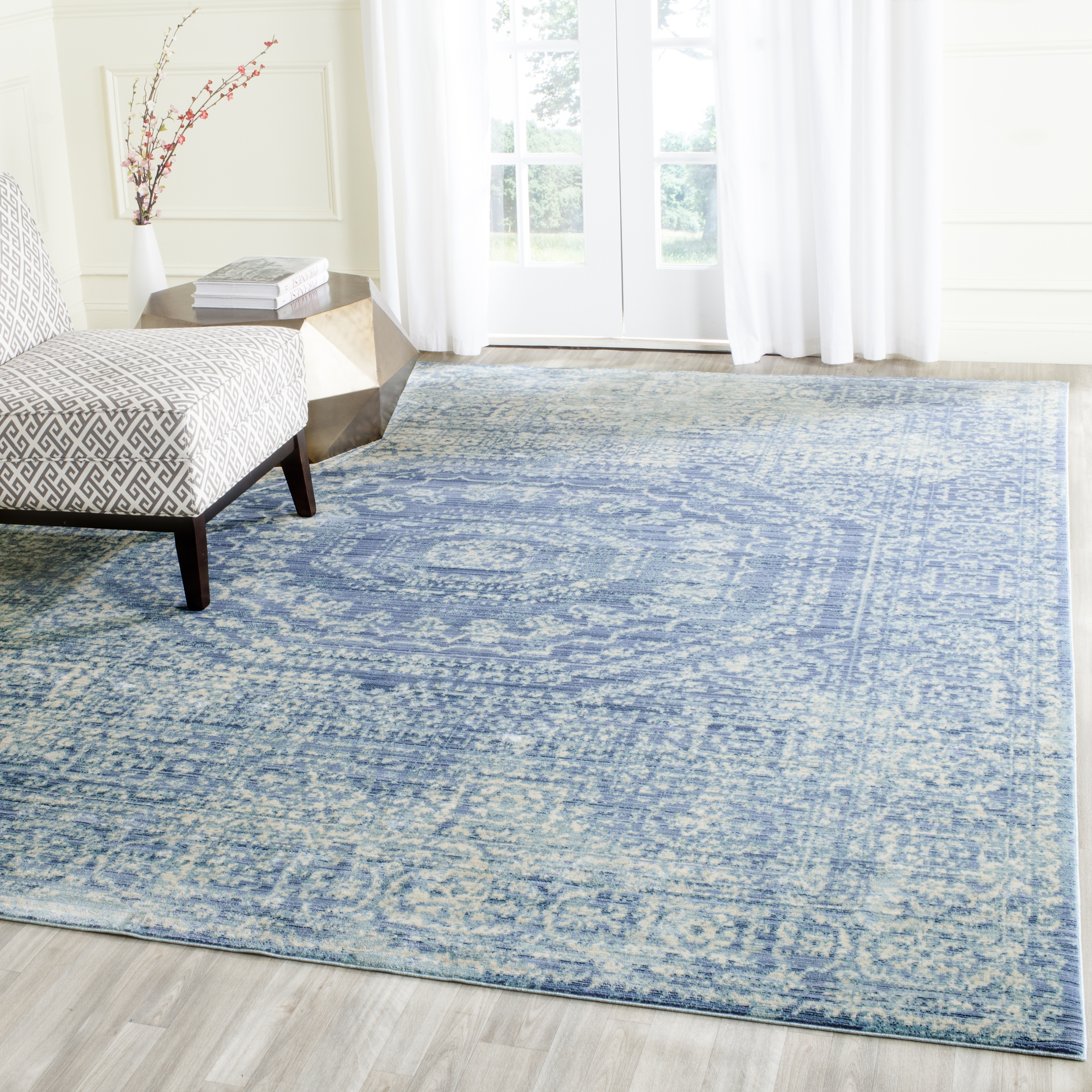 Arlo Home Woven Area Rug, VAL205R, Blue/Multi,  8' X 10' - Image 1