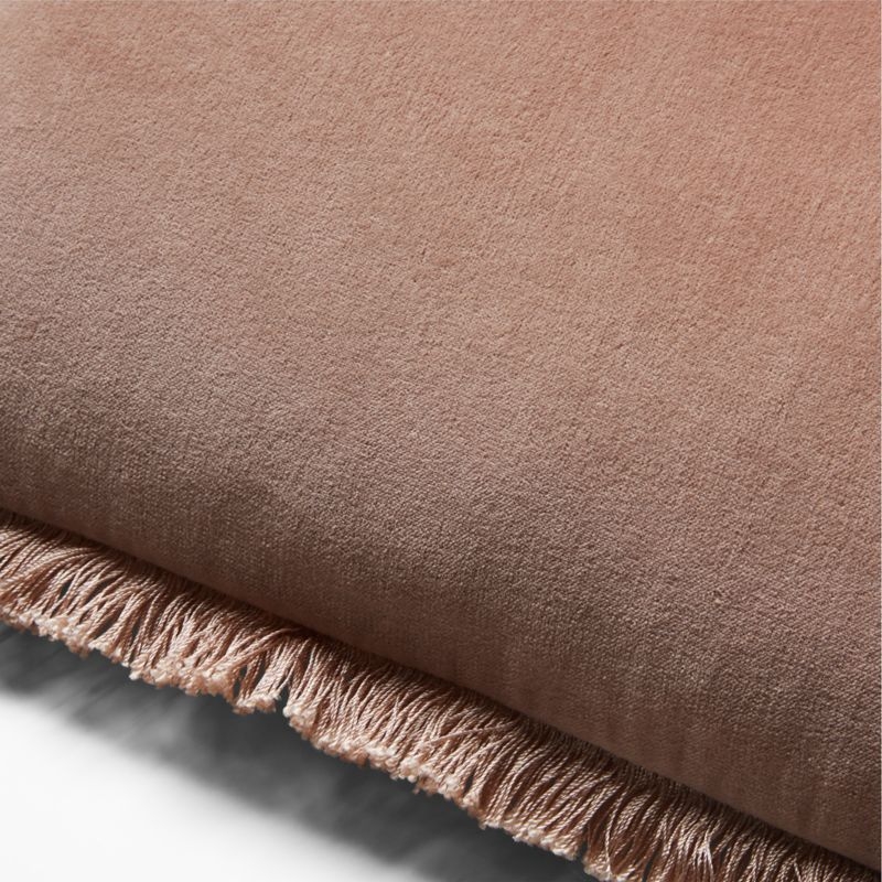 Bettie Light Brown Velvet Throw Pillow with Down-Alternative Insert 18"x18" - Image 1