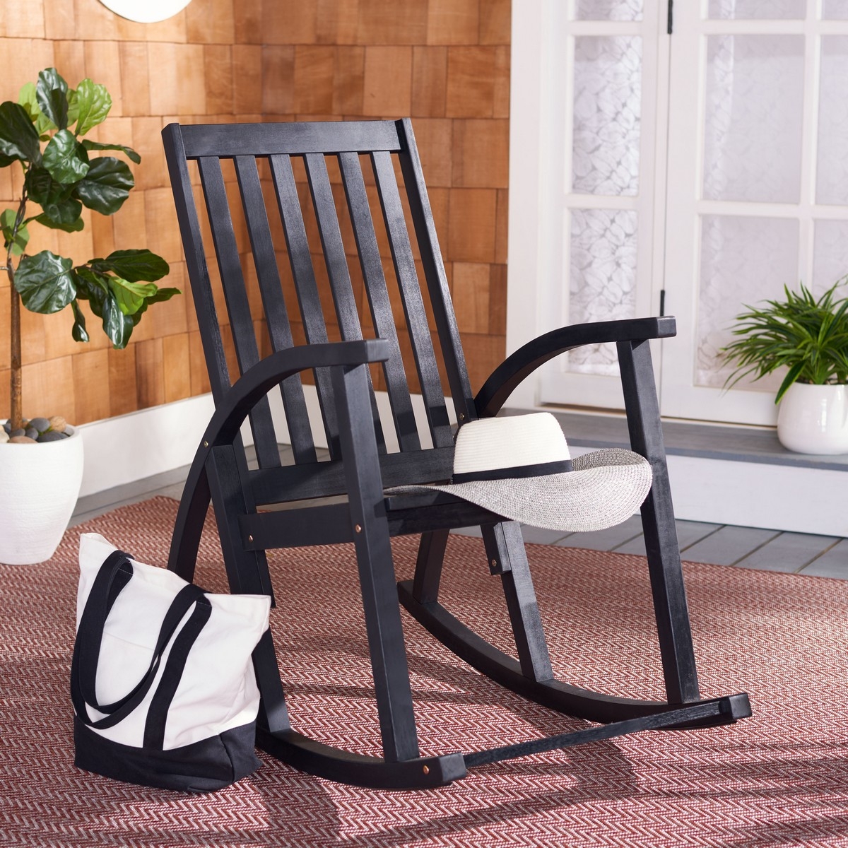 Clayton Rocking Chair - Black - Safavieh - Image 1