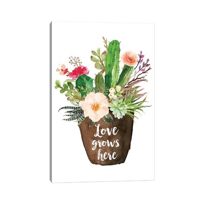 Love Grows Here by Eden Printables - Wrapped Canvas Graphic Art Print - Image 0