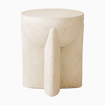 Monti White Lava Stone Side Table - Image 0