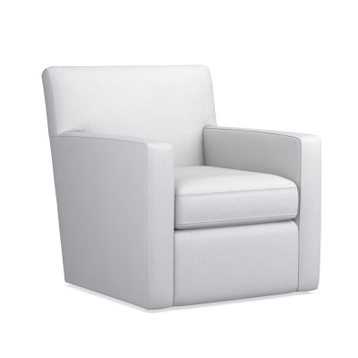 Brighton Swivel Chair, Standard Cushion, Performance Slub Weave, Light Gray - Image 5
