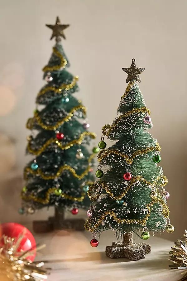 Flocked Garland Brush Tree - Image 0