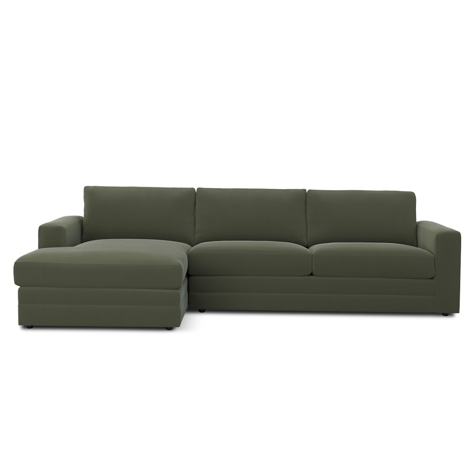 Riley 118.5" Velvet Left Sectional - Hale Fir Green - Image 0