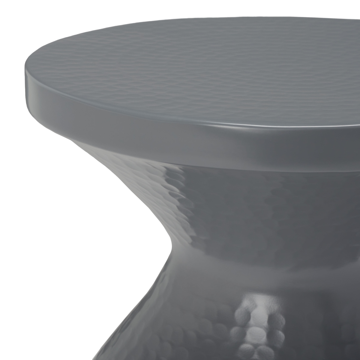 Astrid Small Hammered Stool - Dark Grey - Safavieh - Image 2