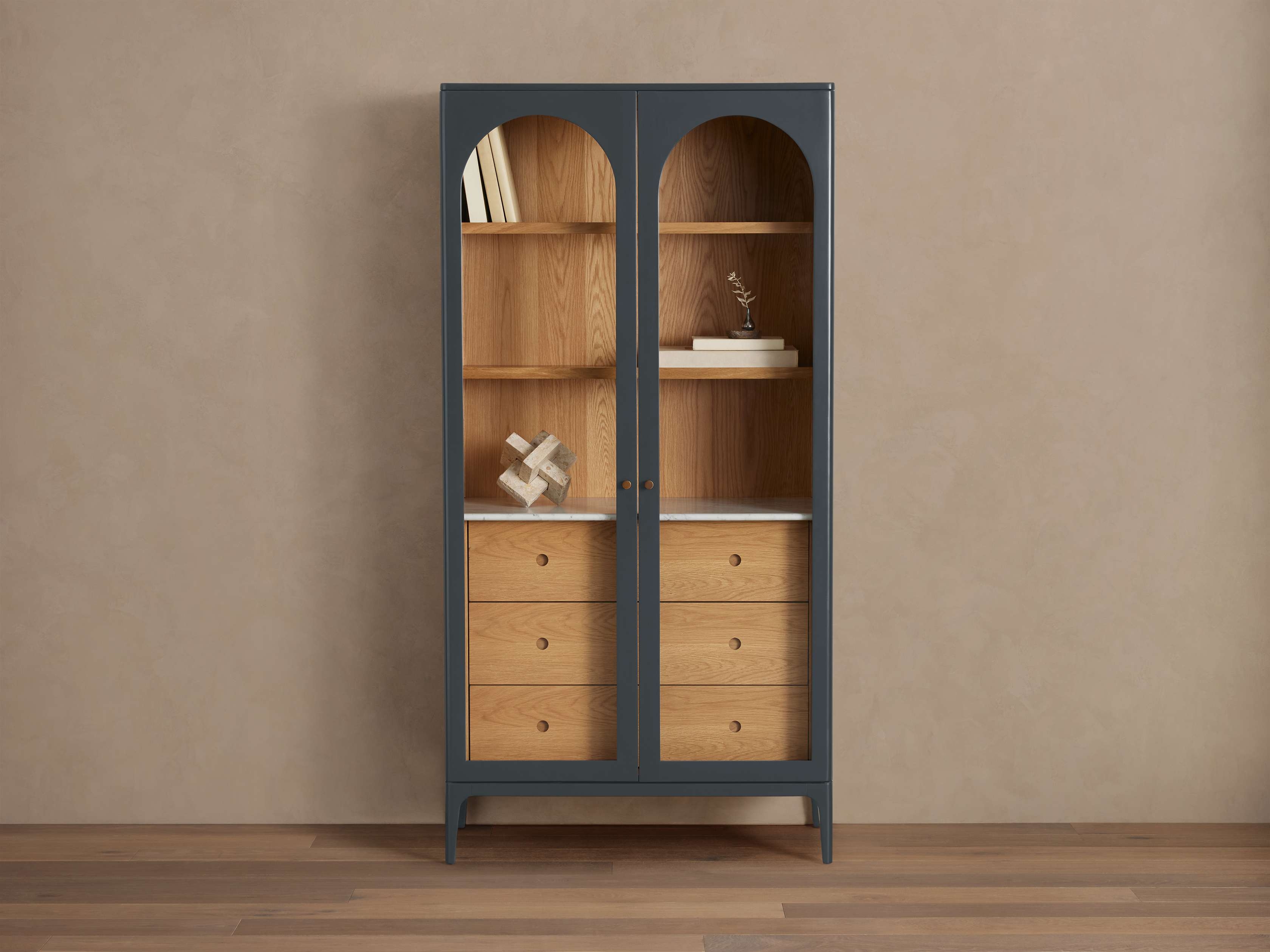Linley Glass Cabinet in Wood Blue  Eclipse - Image 0