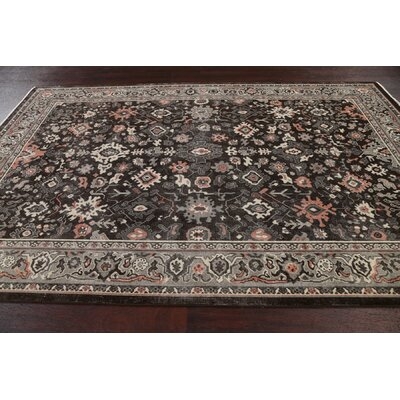 Oriental Wool Charcoal/Gray/Red Area Rug - Image 0