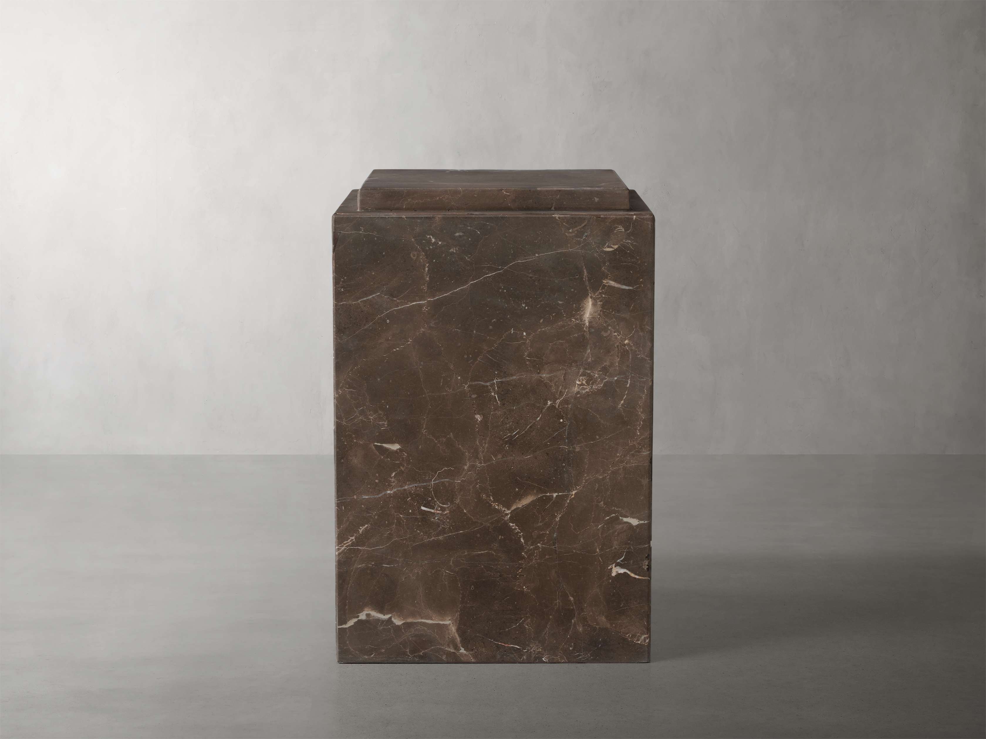 Marmont Pedestal in Stone Brown - Image 0