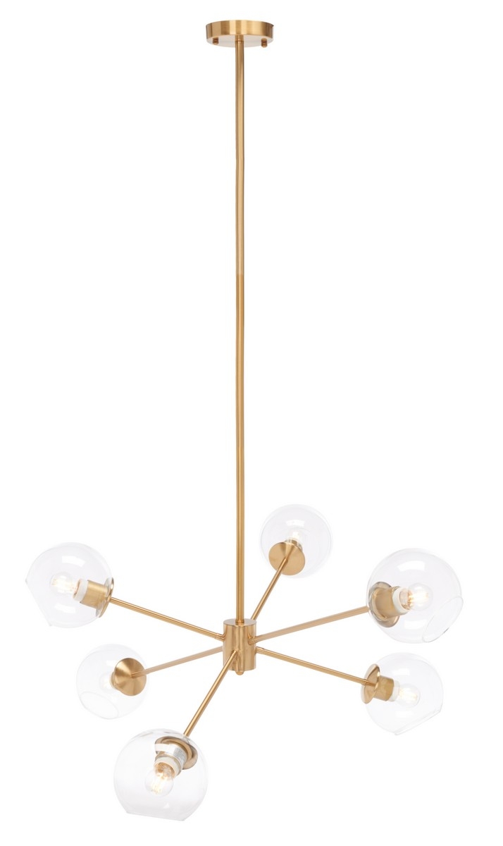 Cantori 6Lt 37.5" Chandelier - Brass - Image 0