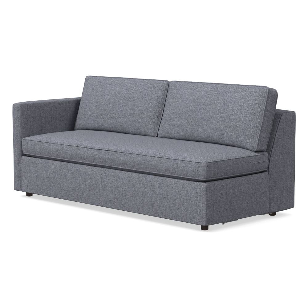 Harris Petite Left Arm 75" Sofa Bench, Poly, Performance Yarn Dyed Linen Weave, Graphite, Concealed Supports - Image 0
