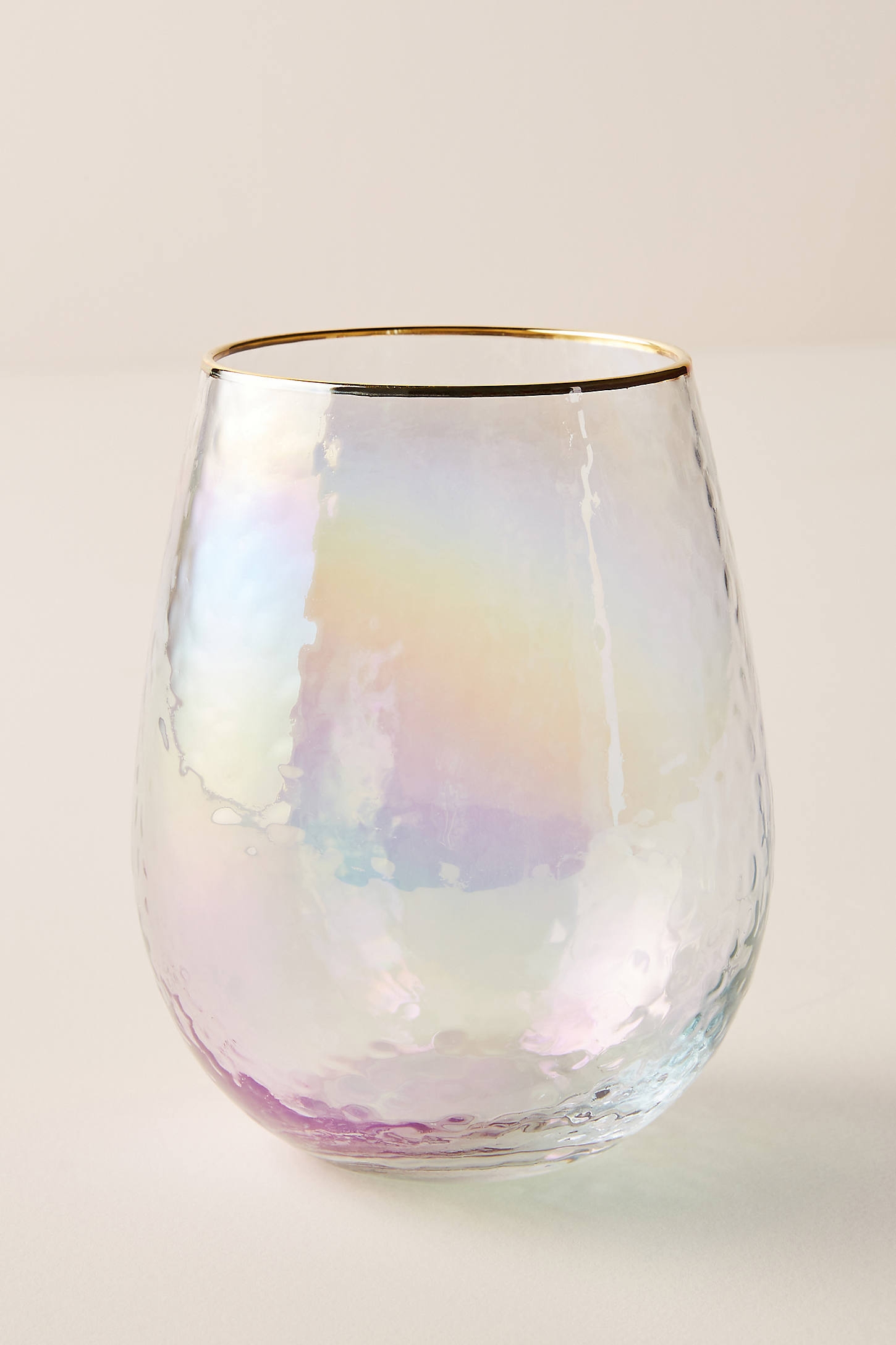 Lustered Stemless Wine Glasses, Set of 4 - Image 0