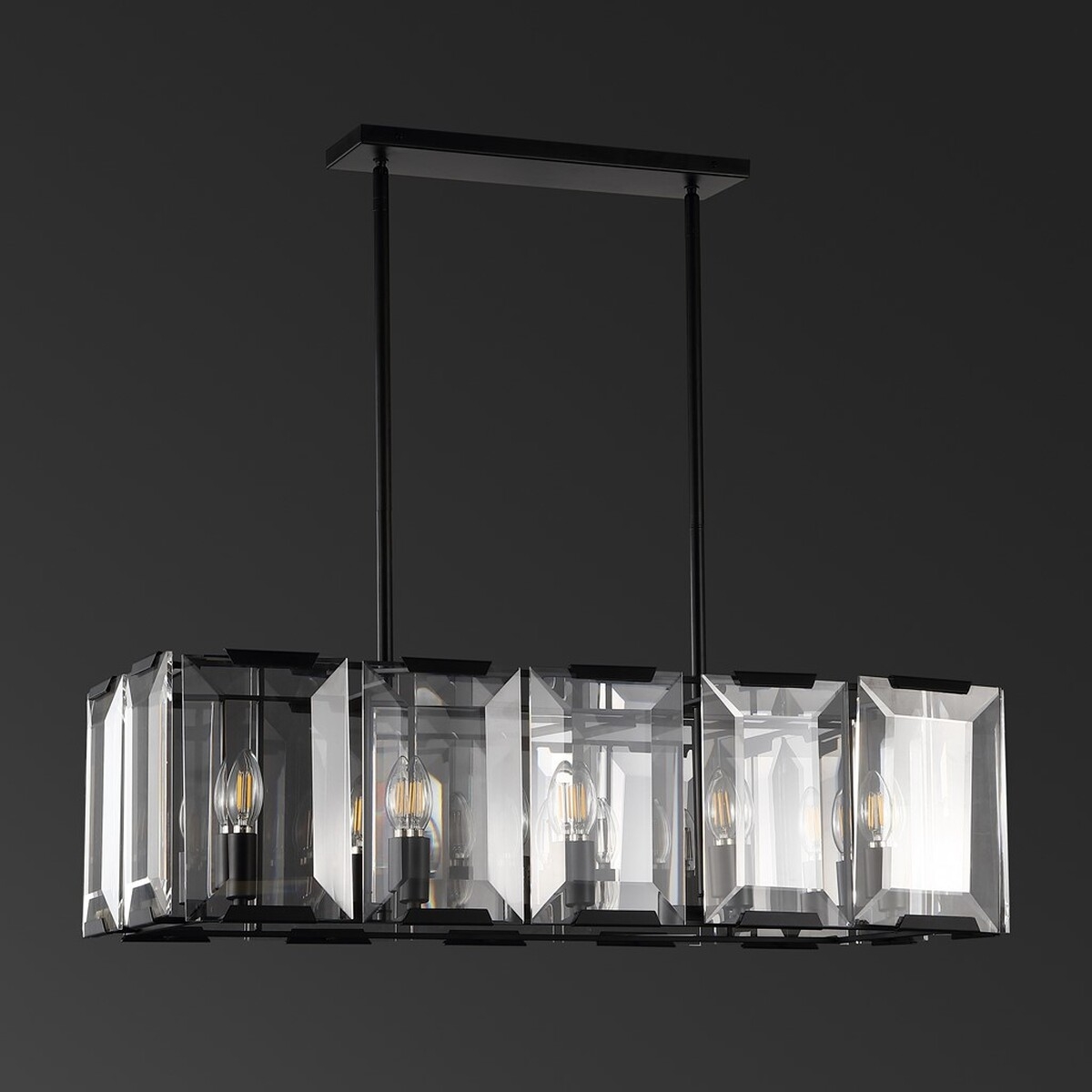 Merissa Crystal Chandelier - Black - Safavieh - Image 0