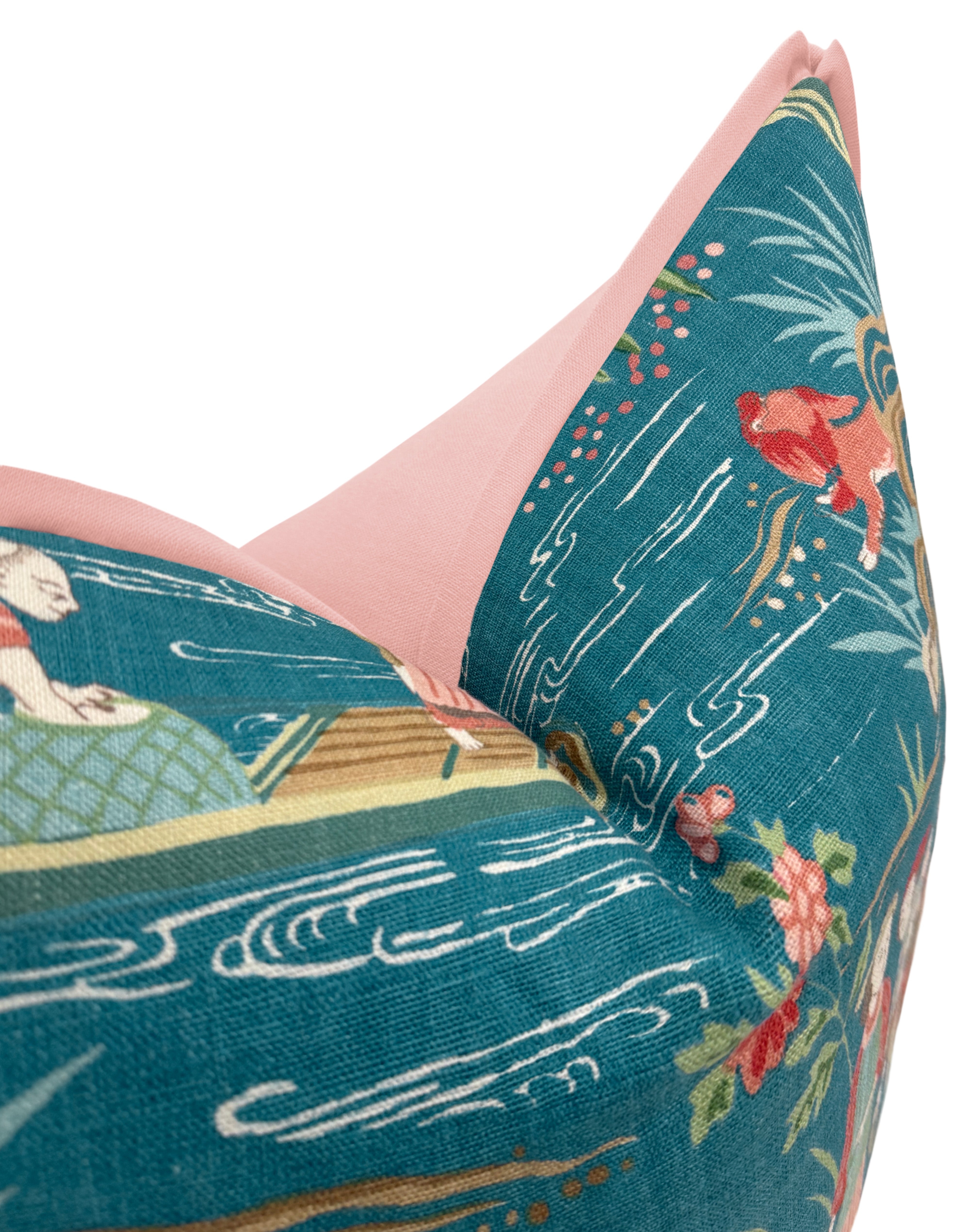 YANGTZE RIVER // PEACOCK | SCHUMACHER - 20" X 20" / BUTTERFLY FLANGE / Blush - Image 0