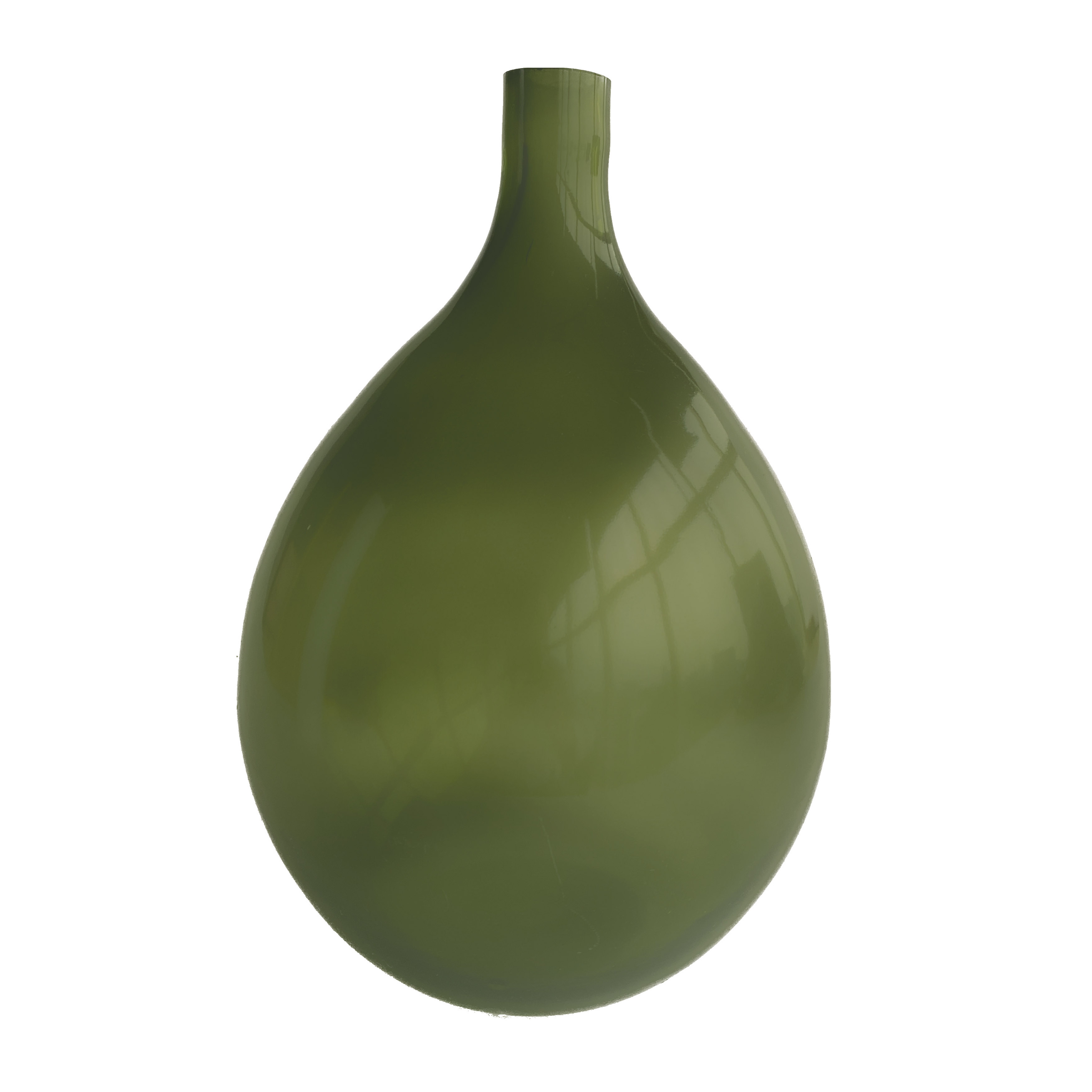 Large Glass Bud Vase, Green - Image 0