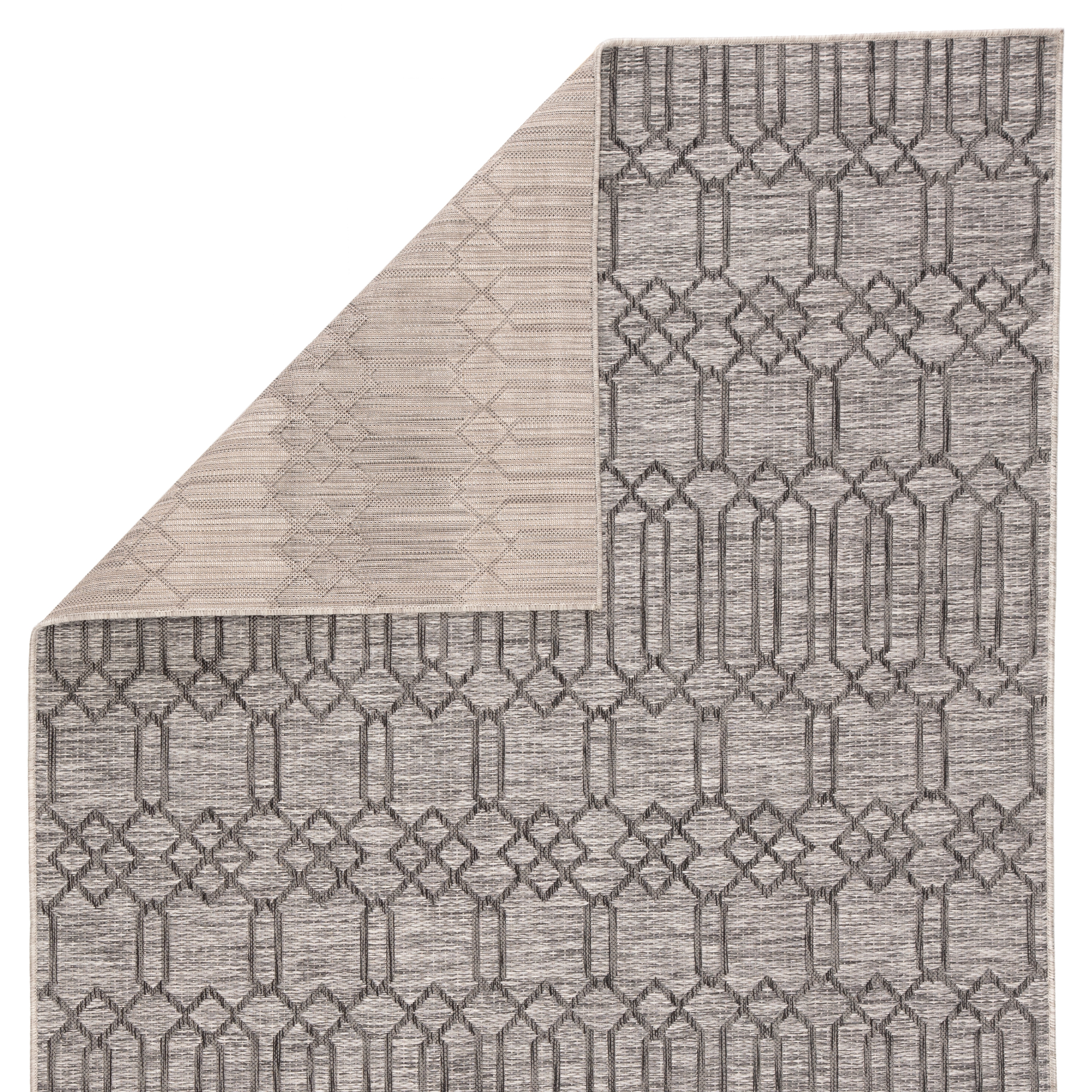 Nikki Chu by Calcutta Indoor/ Outdoor Geometric Gray Area Rug (7'11"X10') - Image 2