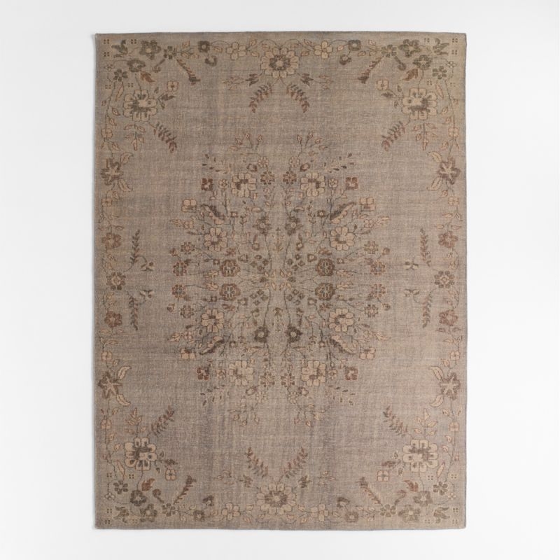 Florence Performance Traditional Floral Blue Handknotted Area Rug 12'x15' - Image 3