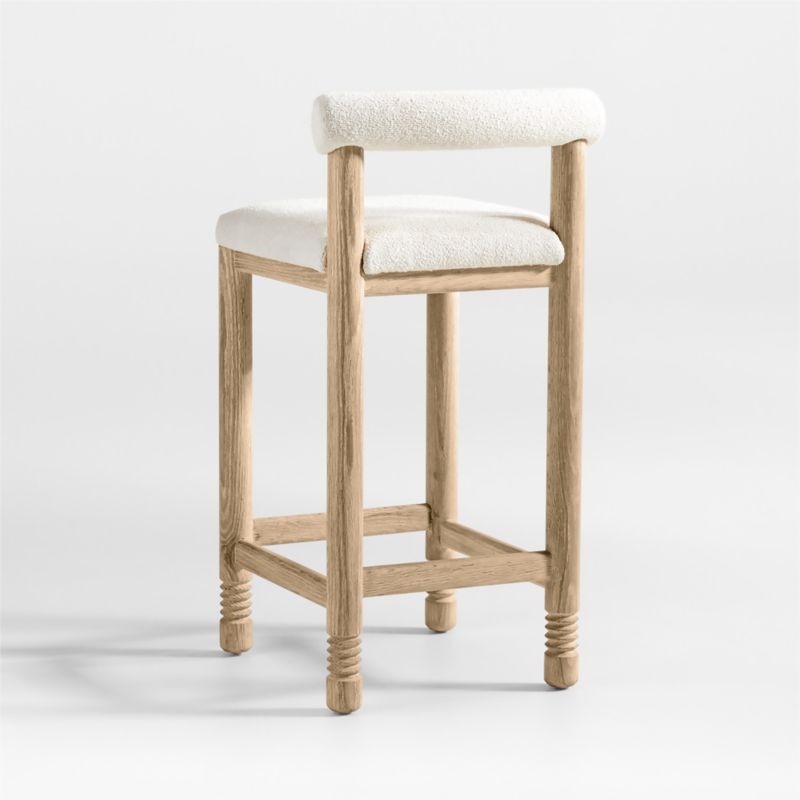 Revival Boucle Oak Counter Stool by Athena Calderone - Image 4