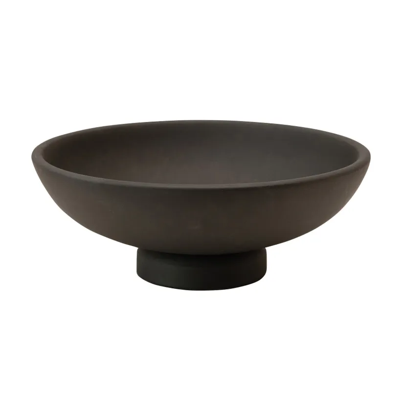 Mango Wood Footed Bowl, Black
