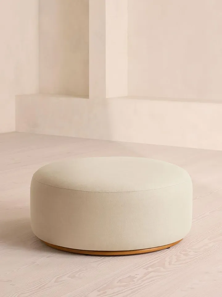 Aline Ottoman, Linen, Bisque, US