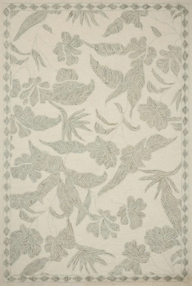 Loloi Lenore Ivory / Sky 18" x 18" Sample