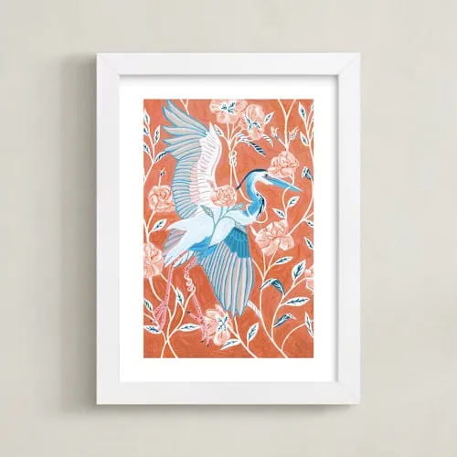 Blue Heron With Blossoms Limited Edition Fine Art Print