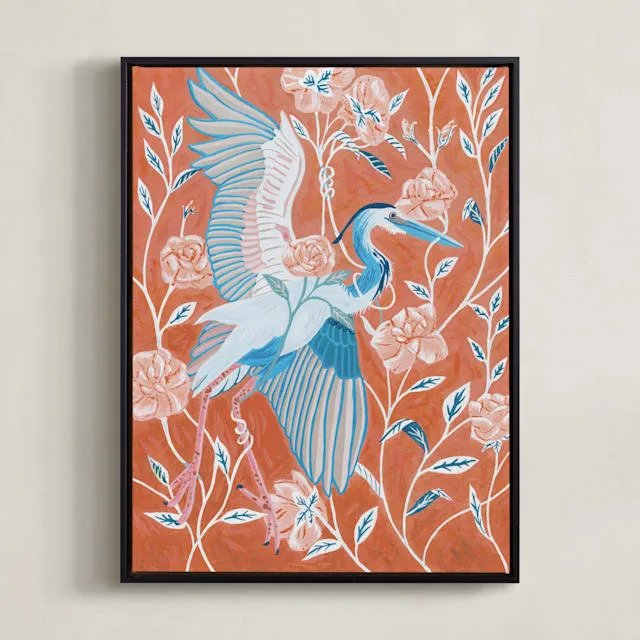Blue Heron With Blossoms Limited Edition Fine Art Print